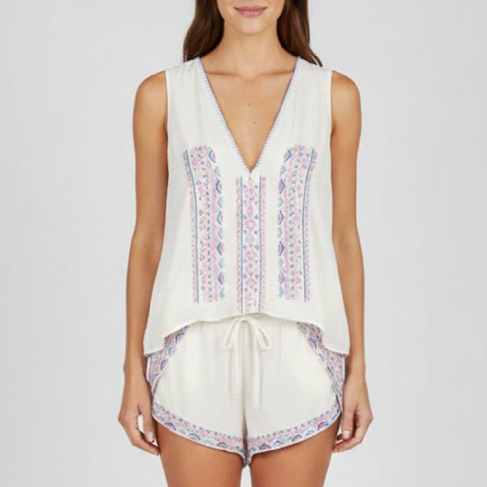 Rococo Sand Paloma Embroidered Top and Shorts Set Size XS